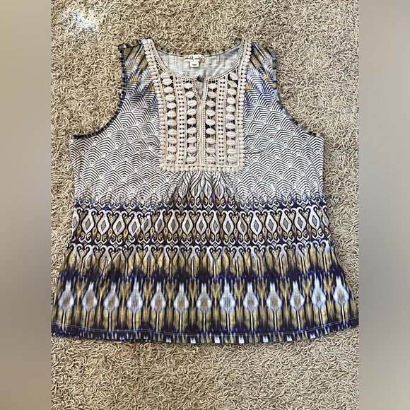 World Unity Tops - Women's World Unity Multi Colored Tank Top with Lace Detail
